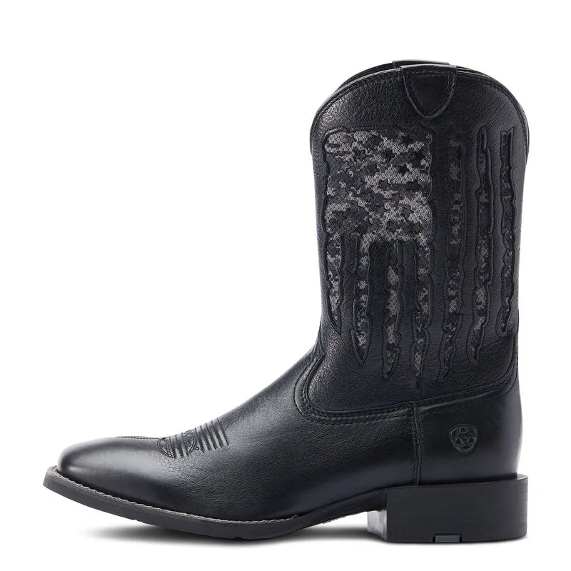 10044563  Men's Ariat Sport My Country VentTEK Western Boot -Black