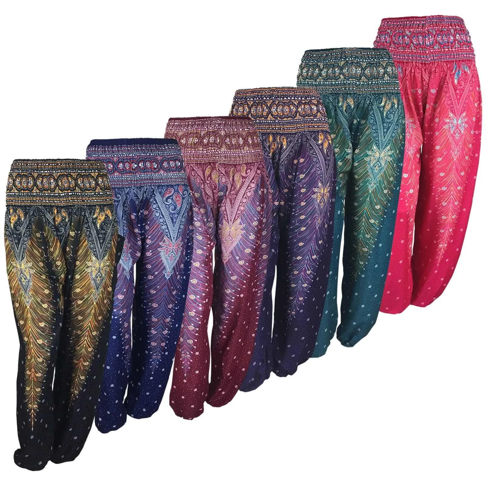 African Rayon light  Peacock High waist pant