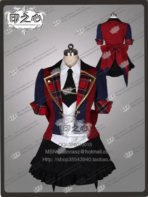 AKB0048 Chieri Sono Shinonome kanata Cosplay Costume Christmas Stage Dress Shirt+Vest+Skirt+Gloves+Elbowsupporter