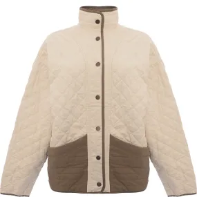 AllSaints Womens Madison Reverse Jacket in White/Khaki