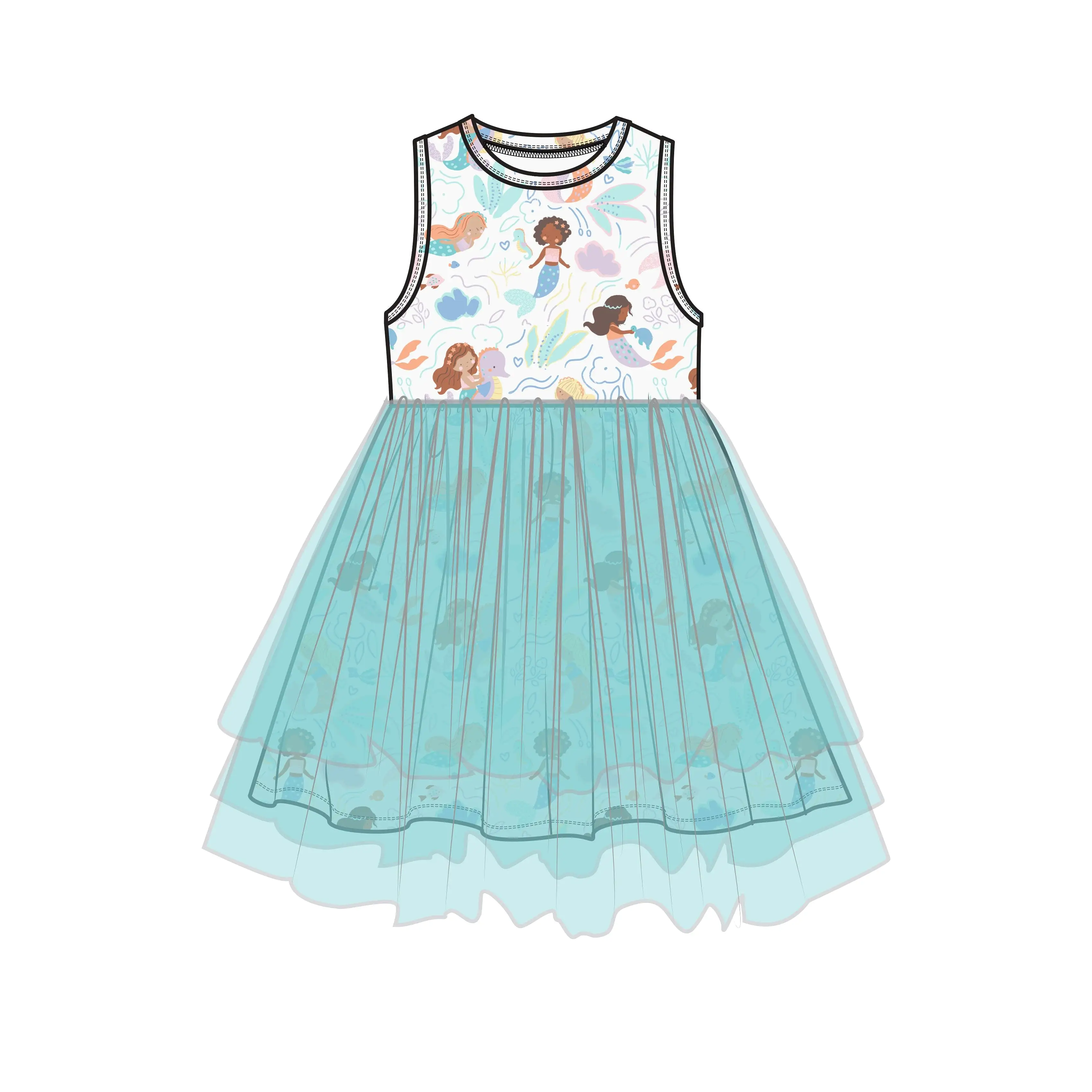 Angel Dear - Magical Mermaids Twirly Tutu Dress