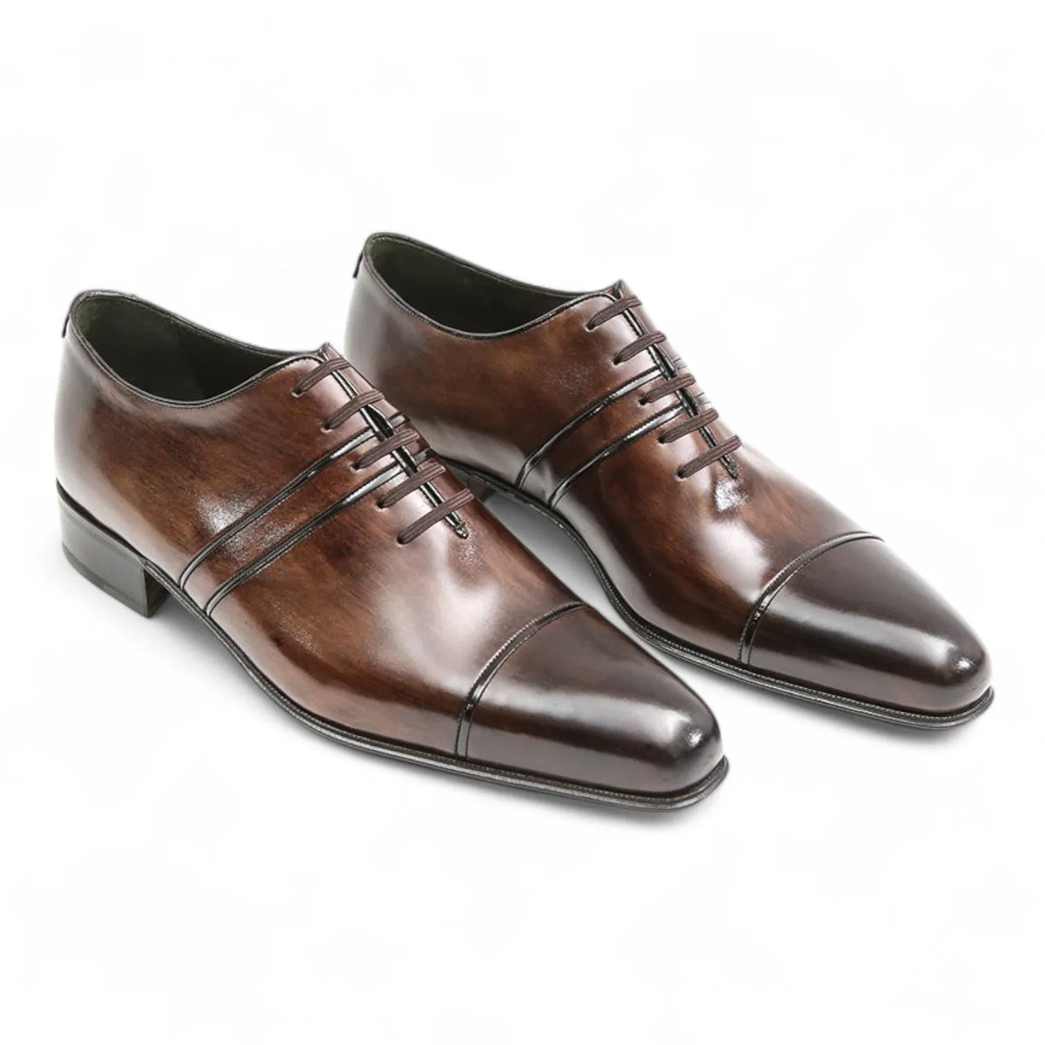 Artioli Luigi Men's Shoes Calf-Skin Leather Cap-Toe Formal Oxfords (ART1019)