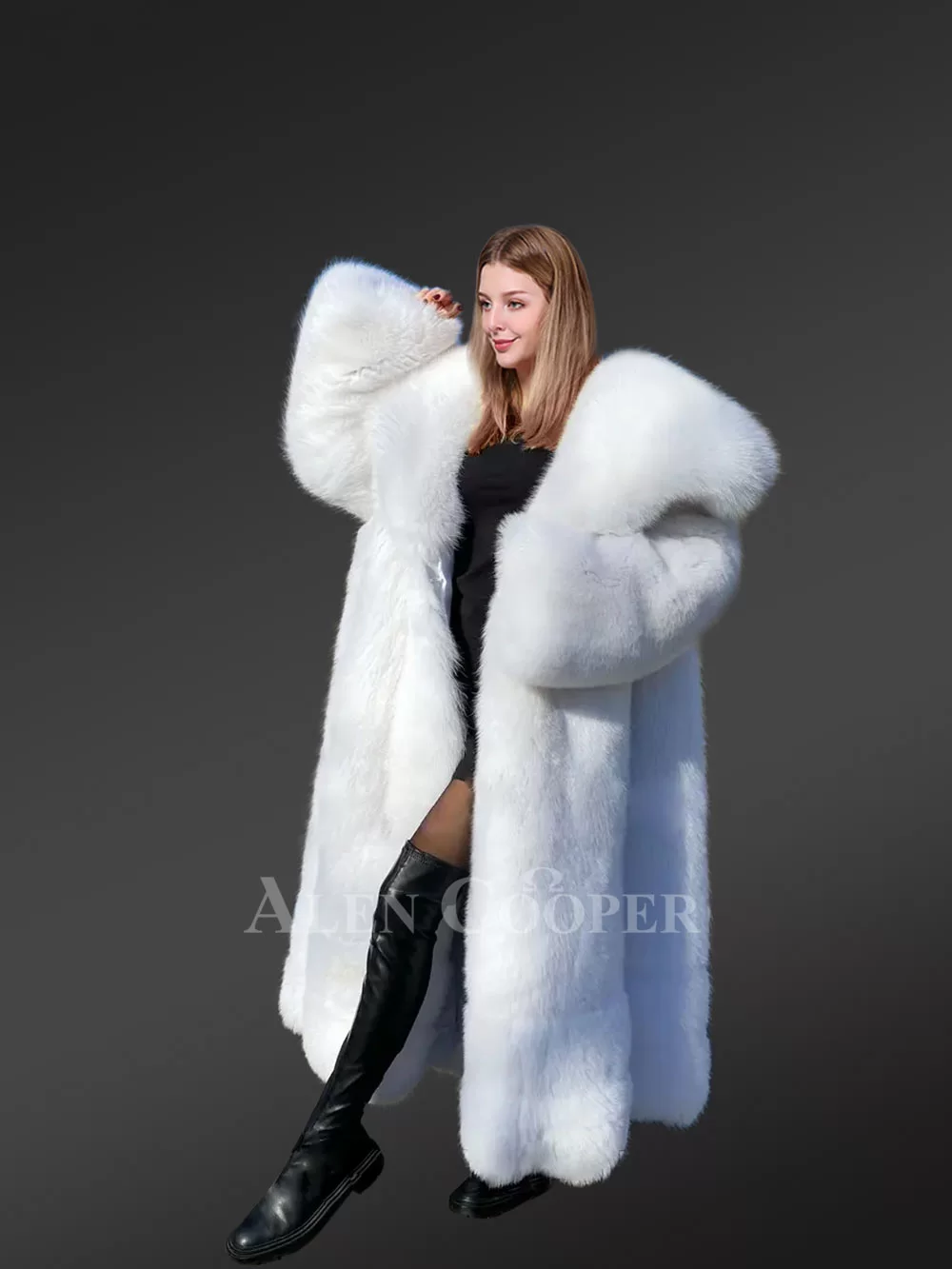 Authentic Arctic Fox Fur Coat