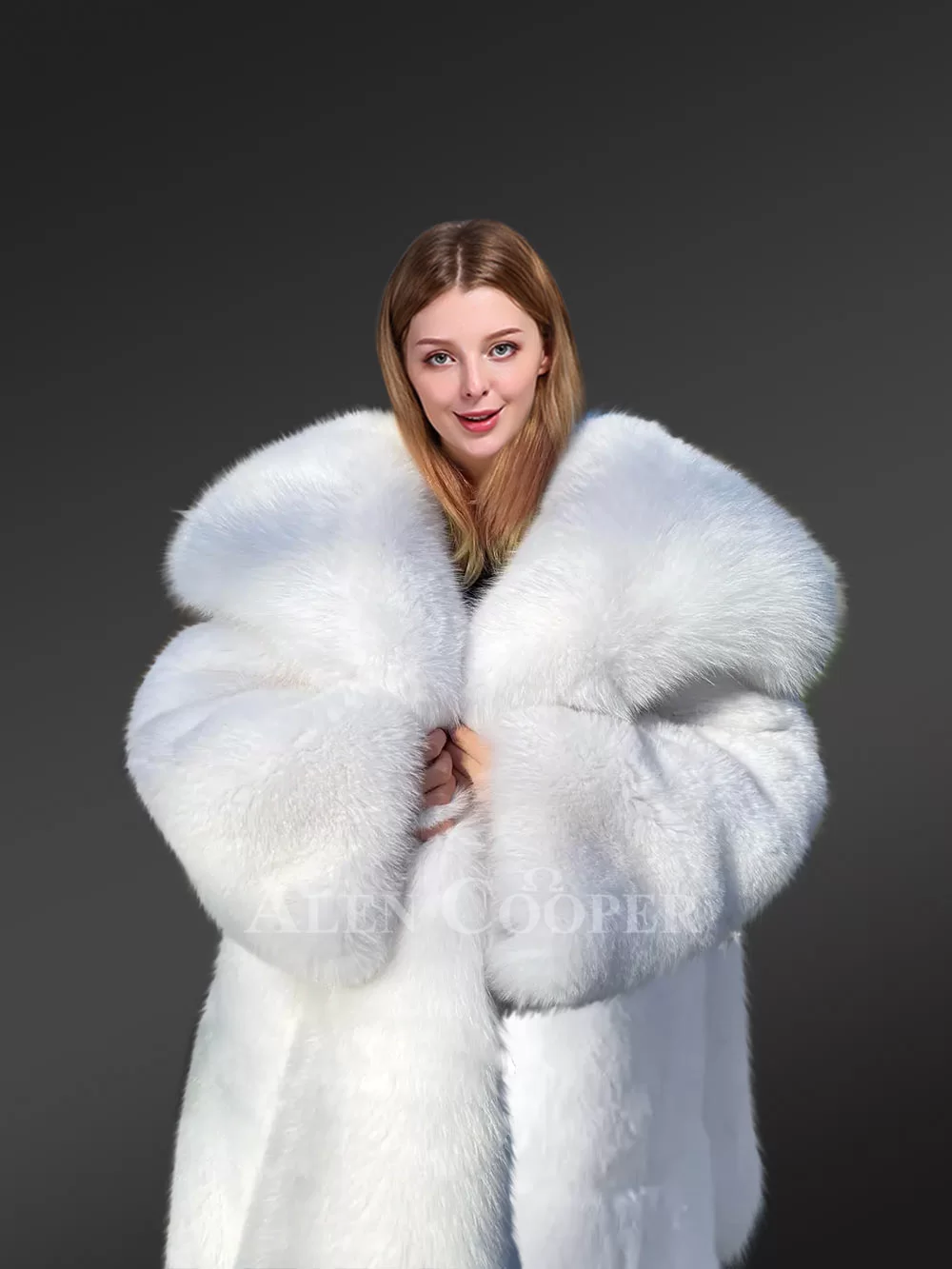 Authentic Arctic Fox Fur Coat