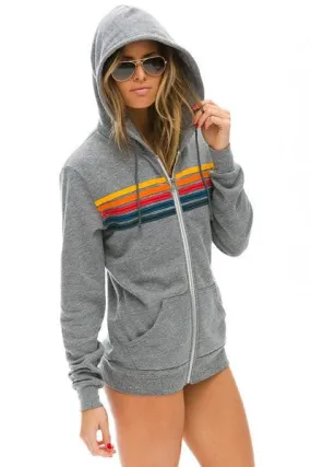 Aviator Nation 5-Stripe Hoodie Heather Grey