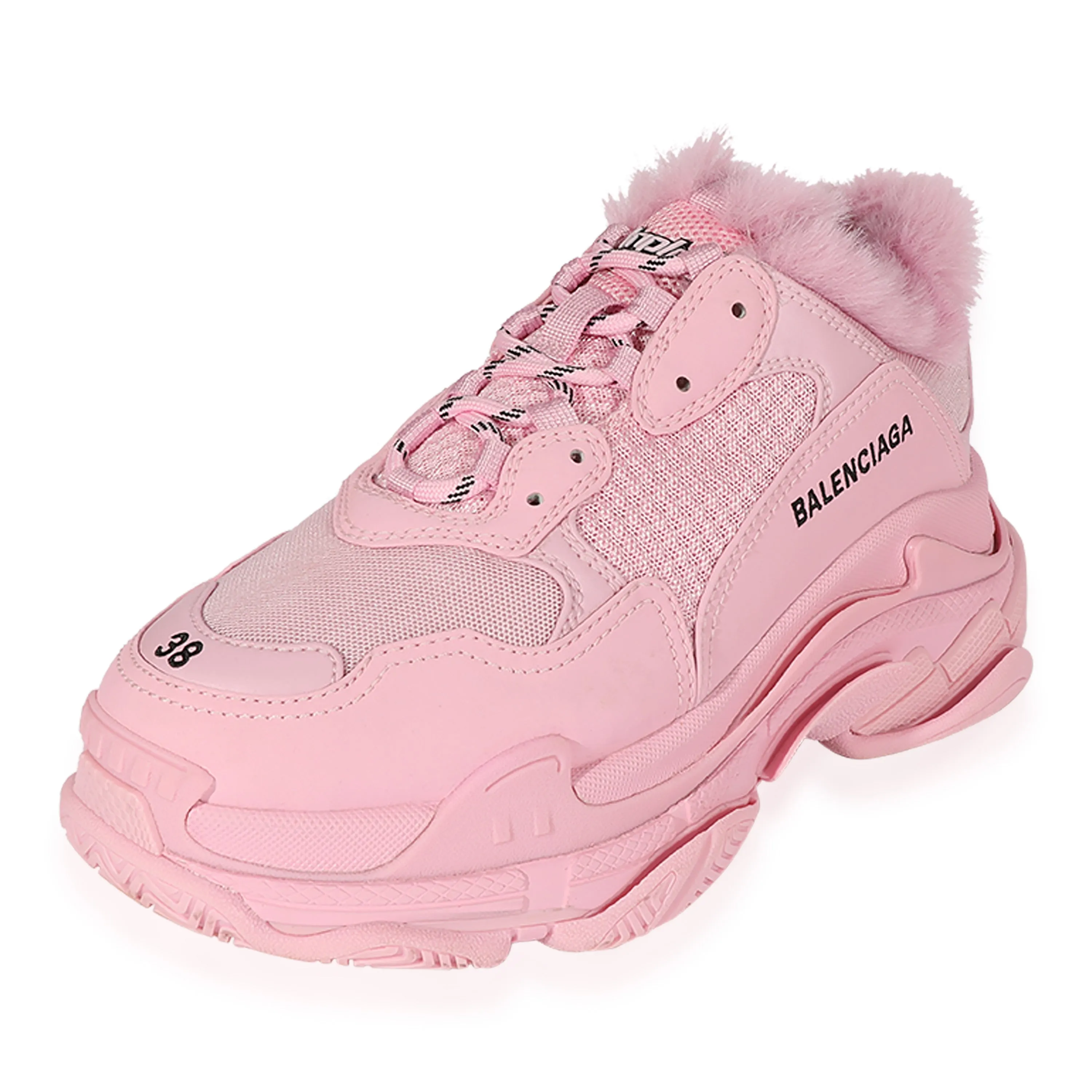 Balenciaga Wmns Triple S Sneaker Fake Fur - Pink