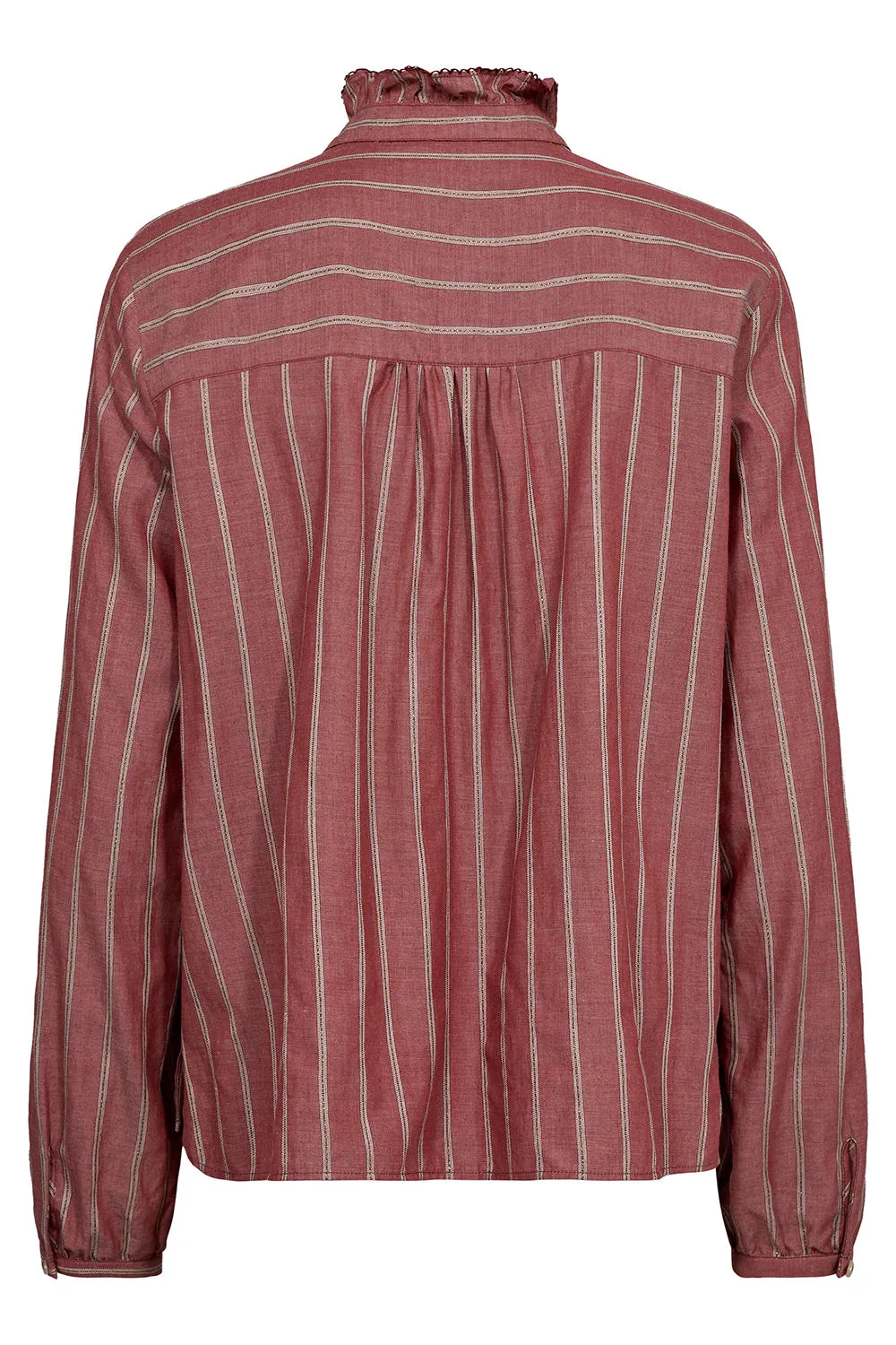 Biles Stripe Blouse  | Garnet | Bluse fra Mos Mosh