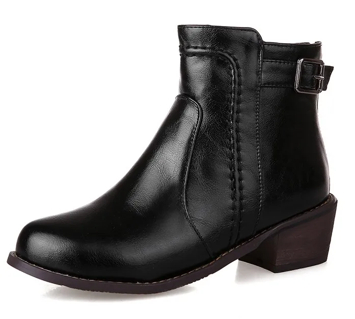 Black Leather Punk Rock Ankle Cosplay Chelsea Boots Shoes