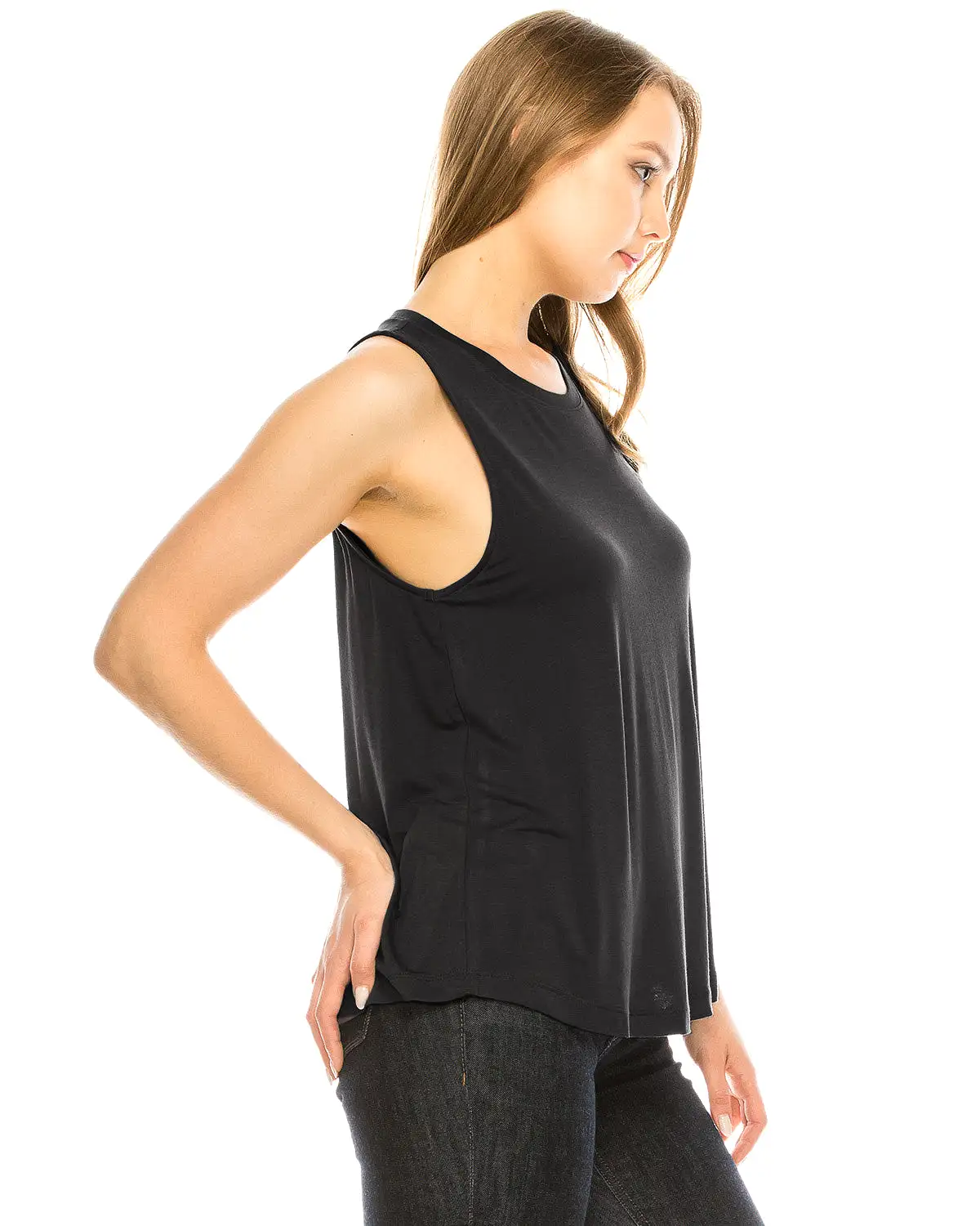 Black Tank Top Relaxed Fit