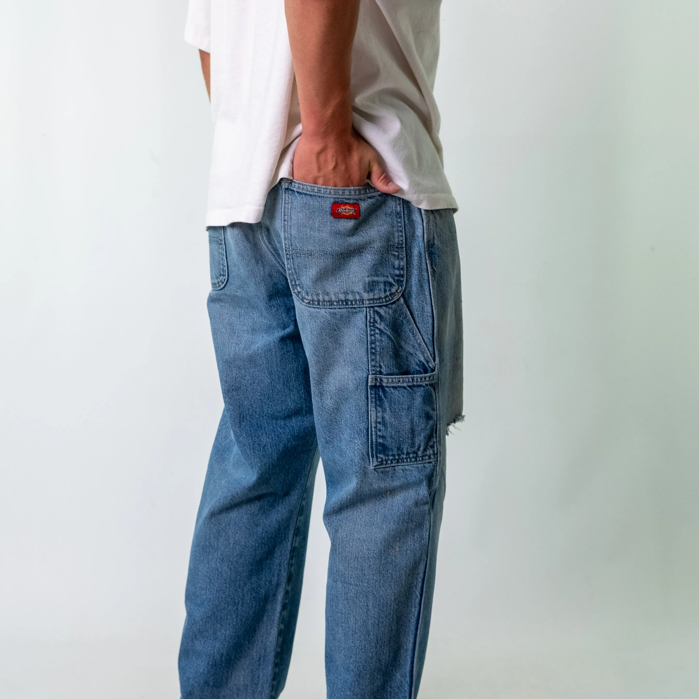 Blue 90s Dickies Denim Carpenter Jeans Baggy Pants (38x30)