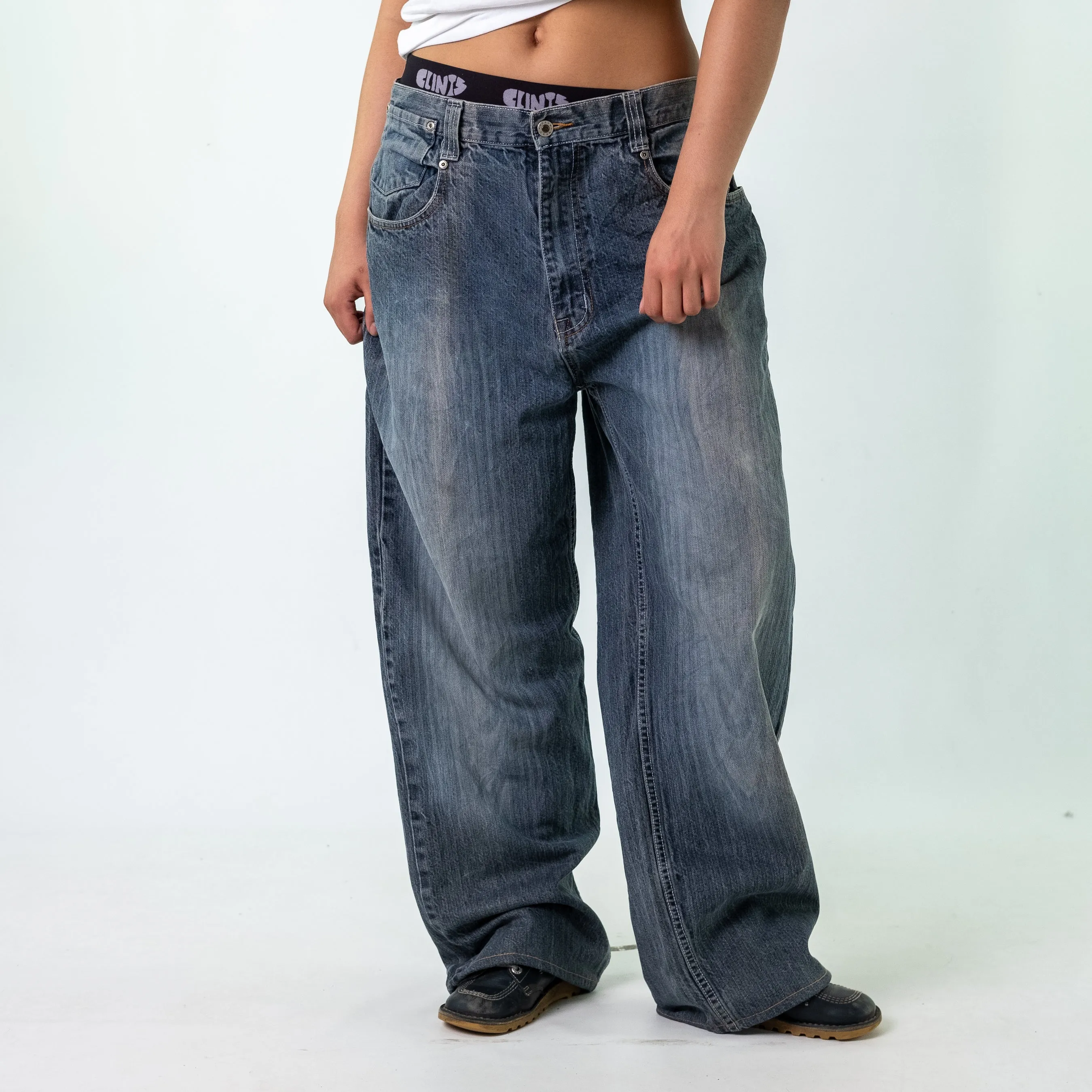 Blue 90s  Mukawear Denim Hip Hop Jeans Baggy Pants (36)