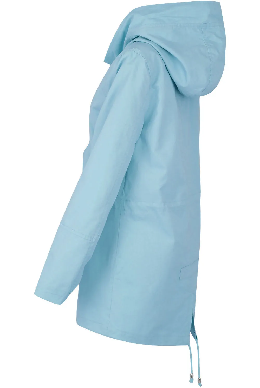 Blue Cotton Hooded Field Coat