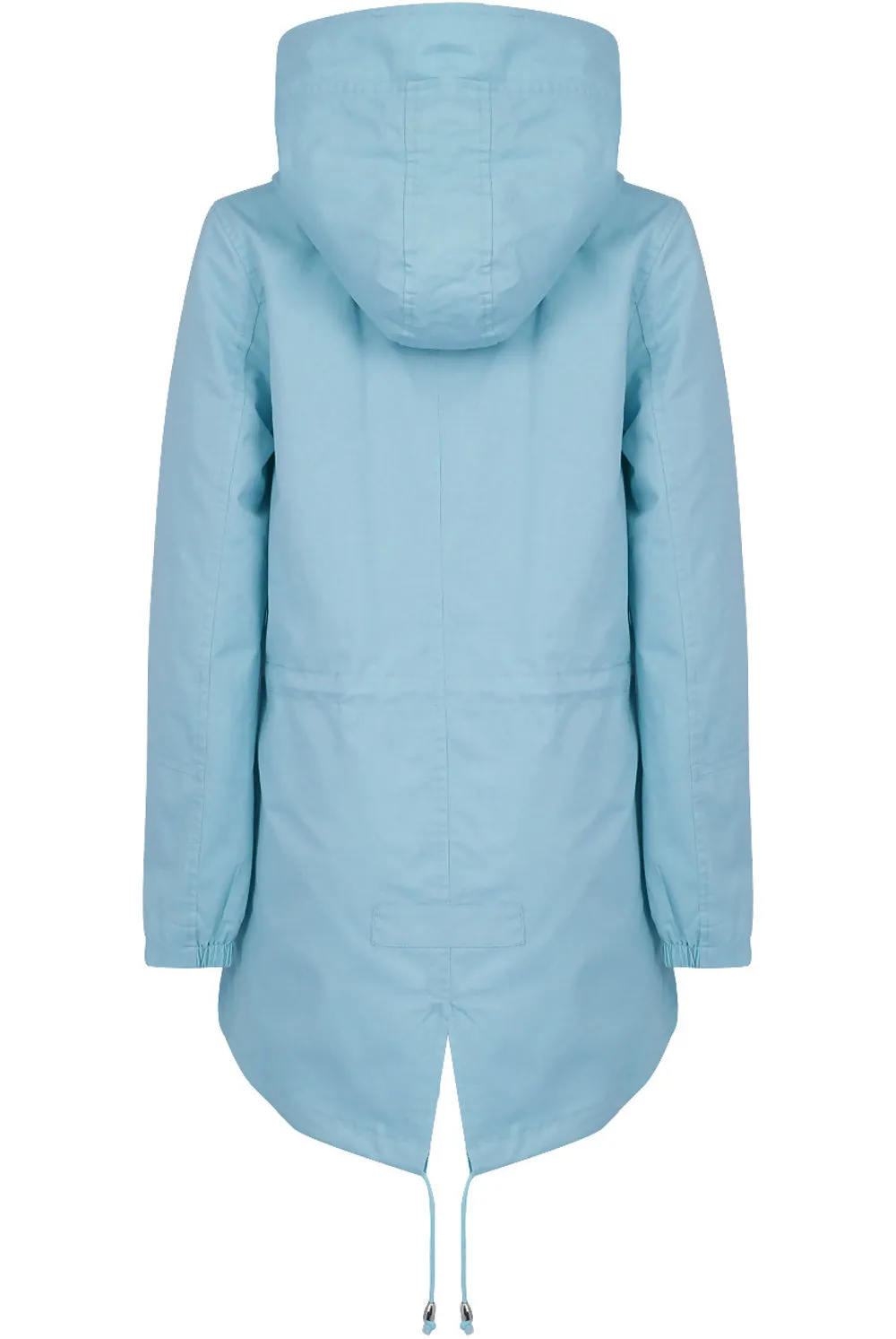 Blue Cotton Hooded Field Coat