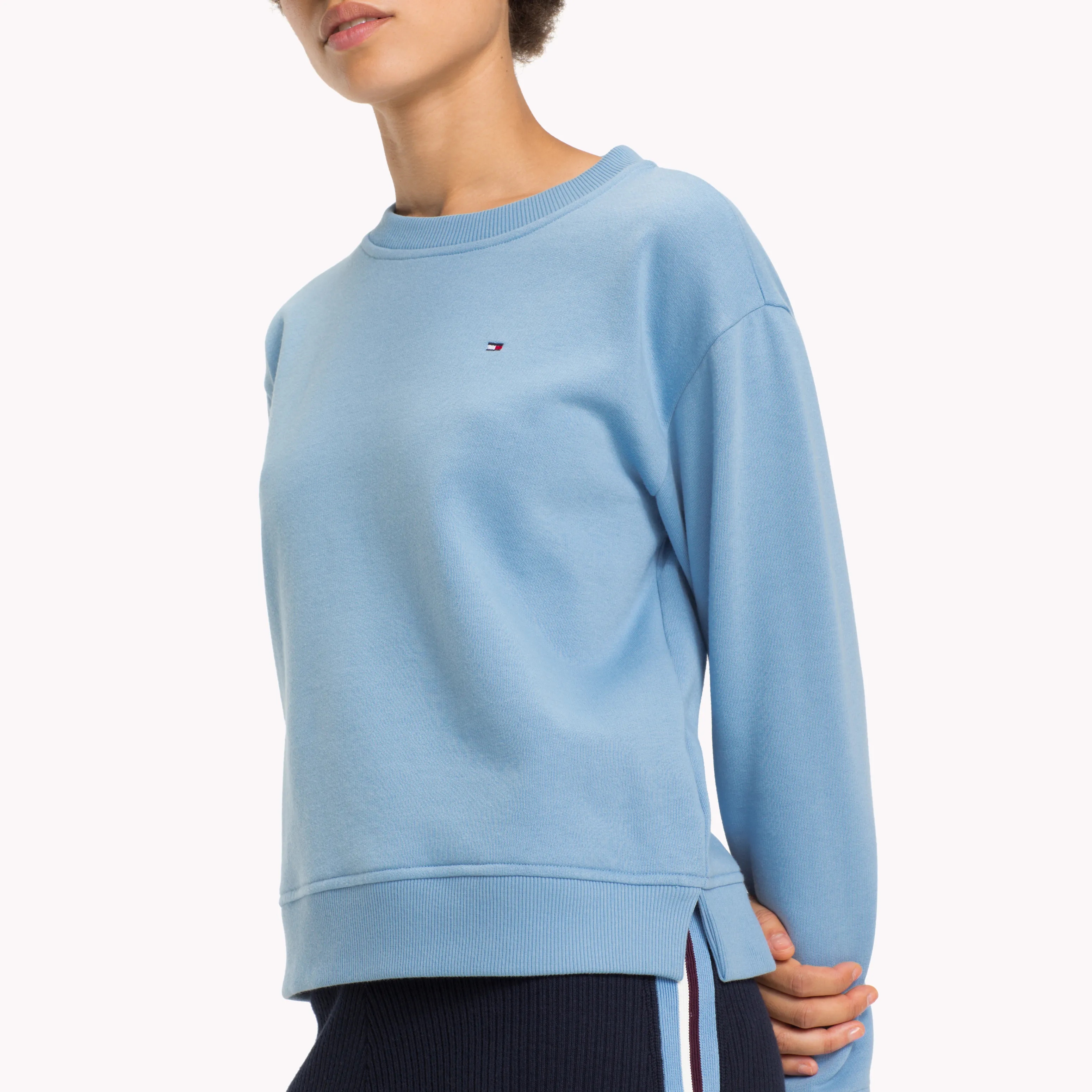 Blue Relaxed Fit Crew Neck Sweatshirt | Sweatshirts & Hoodies | Tommy Hilfiger