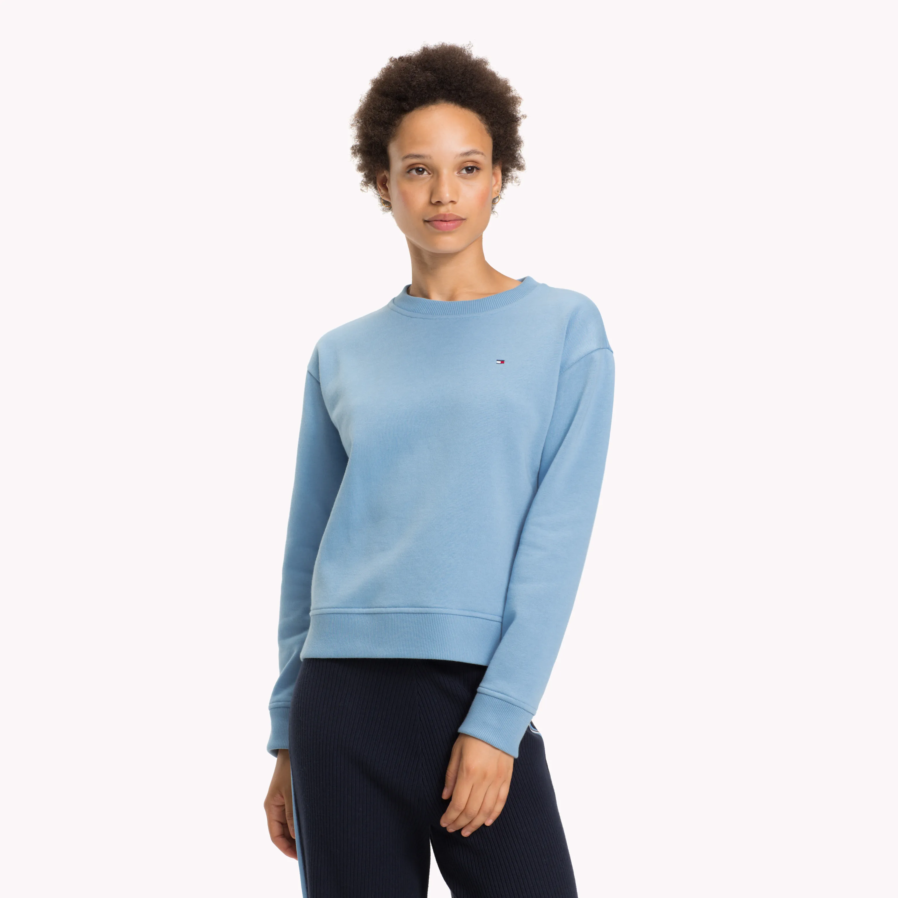 Blue Relaxed Fit Crew Neck Sweatshirt | Sweatshirts & Hoodies | Tommy Hilfiger