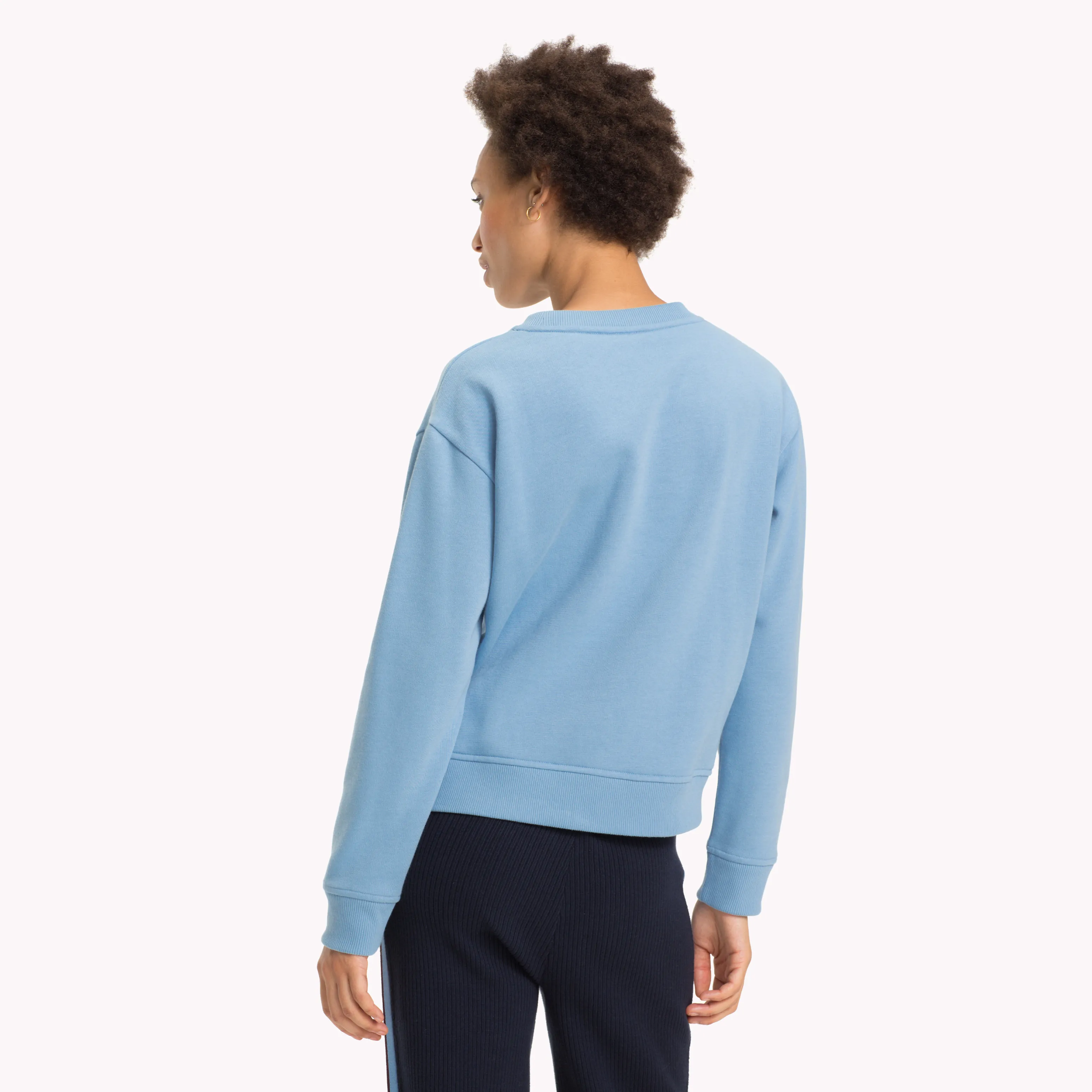 Blue Relaxed Fit Crew Neck Sweatshirt | Sweatshirts & Hoodies | Tommy Hilfiger