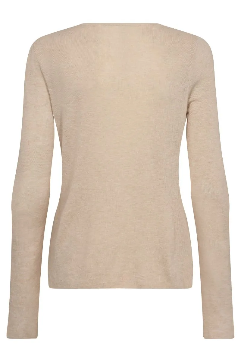 Bouch O-neck Knit  | Cement | Strik fra Mos Mosh