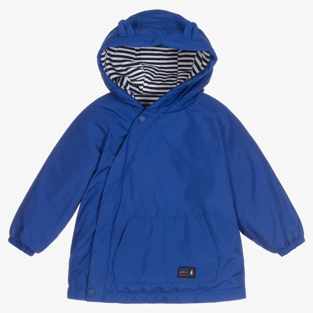 Boys Blue Hooded Coat