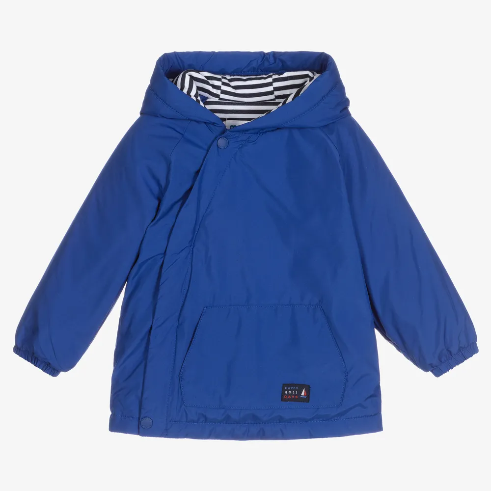 Boys Blue Hooded Coat