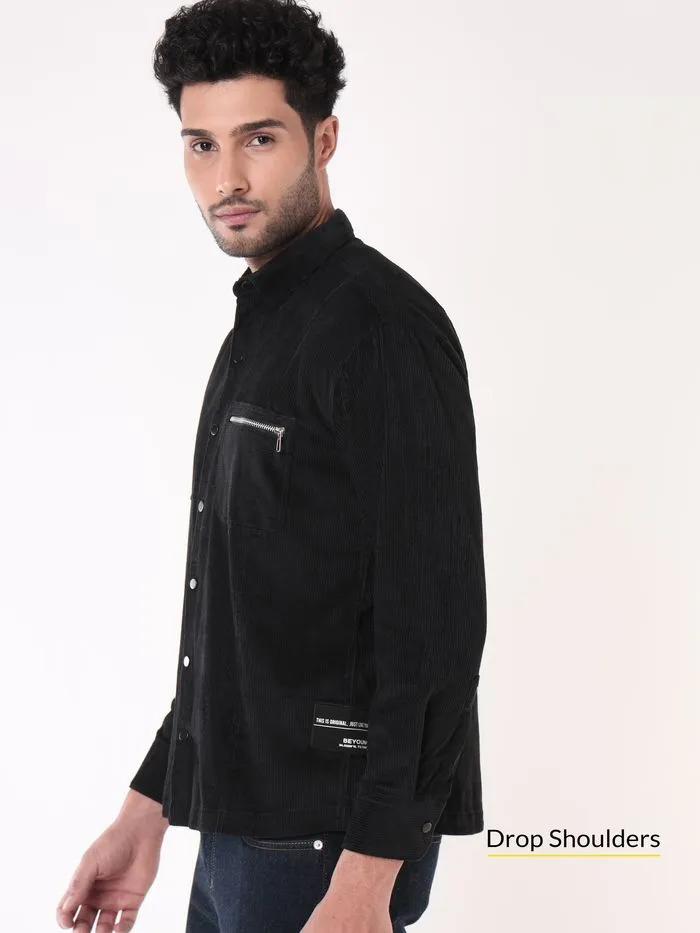 Buy Black Corduroy Overshirt for Men for Men Online in India -Beyoung