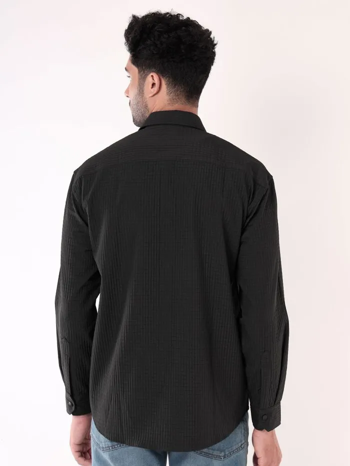 Buy Black Textured Shirt for Men for Men Online in India -Beyoung