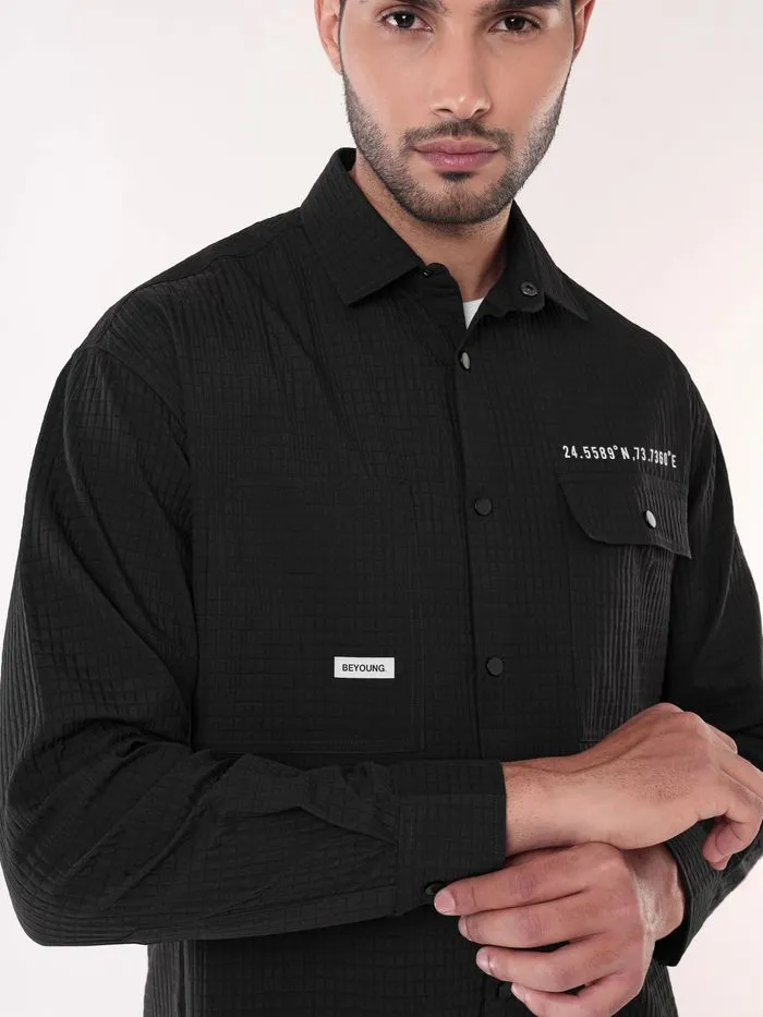 Buy Black Textured Shirt for Men for Men Online in India -Beyoung