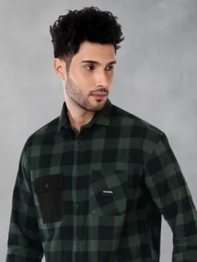 Buy Dark Green Corduroy Checked Shirt for Men for Men Online in India -Beyoung