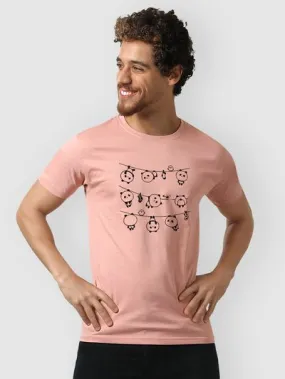 Buy Hanging Panda Pink Color T-shirt for Men Online in India -Beyoung