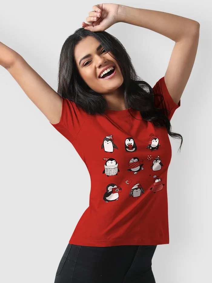 Buy Holiday Penguin T-shirts for Girls Online in India -Beyoung