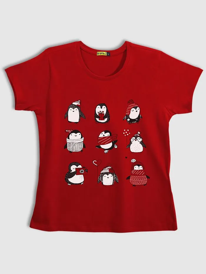 Buy Holiday Penguin T-shirts for Girls Online in India -Beyoung