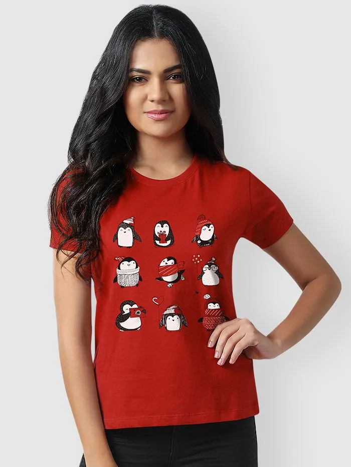 Buy Holiday Penguin T-shirts for Girls Online in India -Beyoung