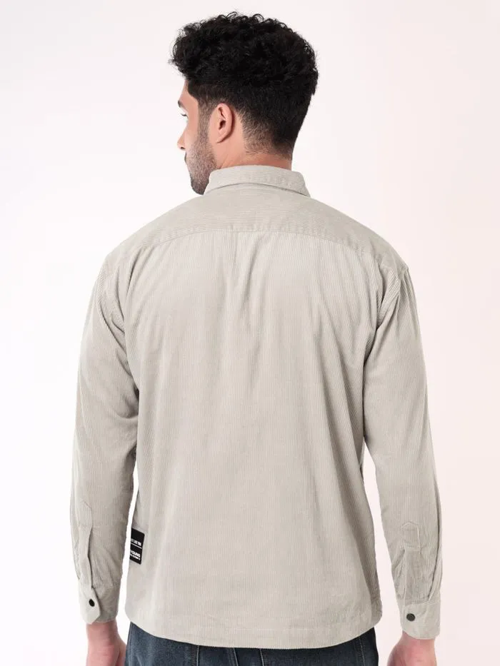 Buy Light Grey Corduroy Overshirt for Men for Men Online in India -Beyoung