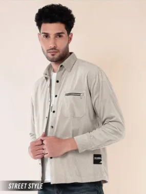 Buy Light Grey Corduroy Overshirt for Men for Men Online in India -Beyoung