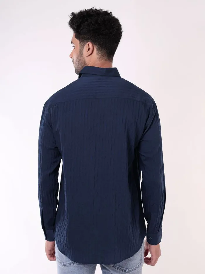 Buy Navy Blue Full Sleeves Casual Shirt for Men for Men Online in India -Beyoung