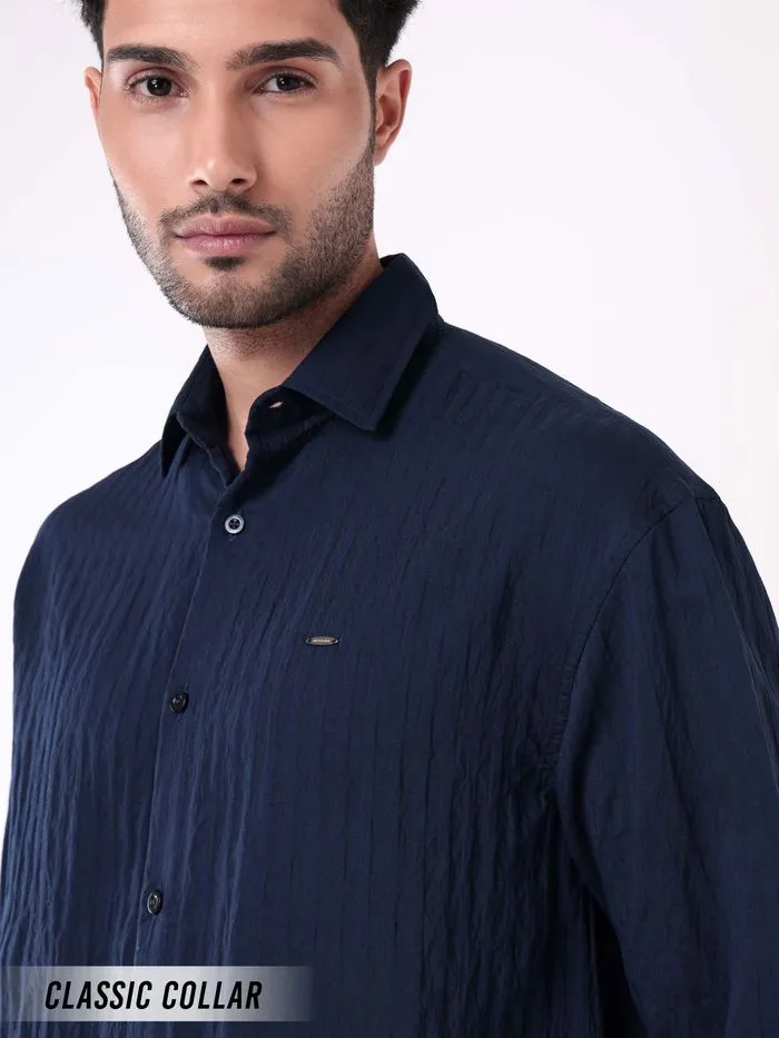 Buy Navy Blue Full Sleeves Casual Shirt for Men for Men Online in India -Beyoung