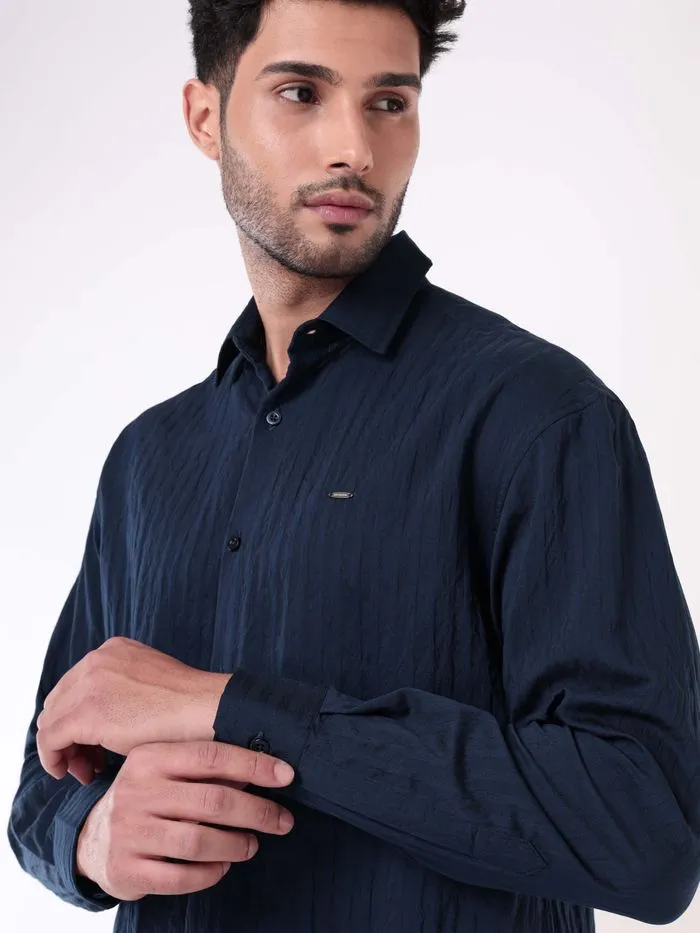 Buy Navy Blue Full Sleeves Casual Shirt for Men for Men Online in India -Beyoung