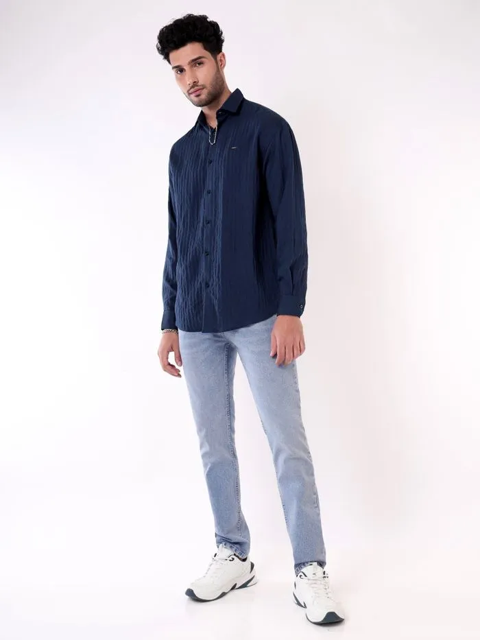 Buy Navy Blue Full Sleeves Casual Shirt for Men for Men Online in India -Beyoung