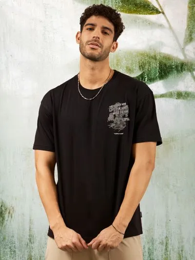 Buy Sleeping Rabbit Printed Black Oversized T-shirt for Men Online in India - Beyoung