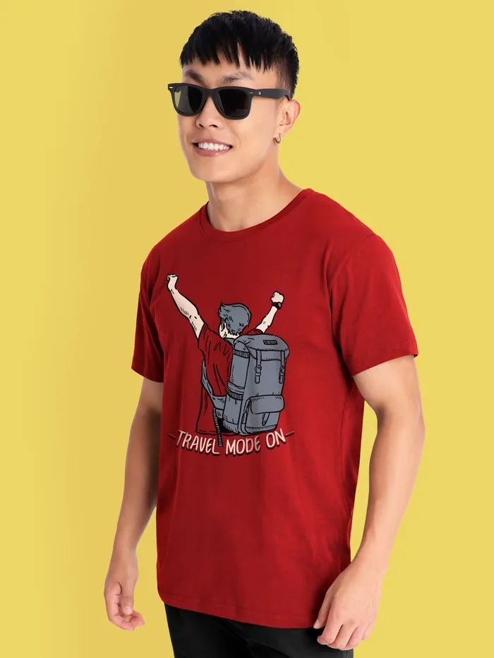 Buy Travel Mode On T-shirts for Men Online in India -Beyoung