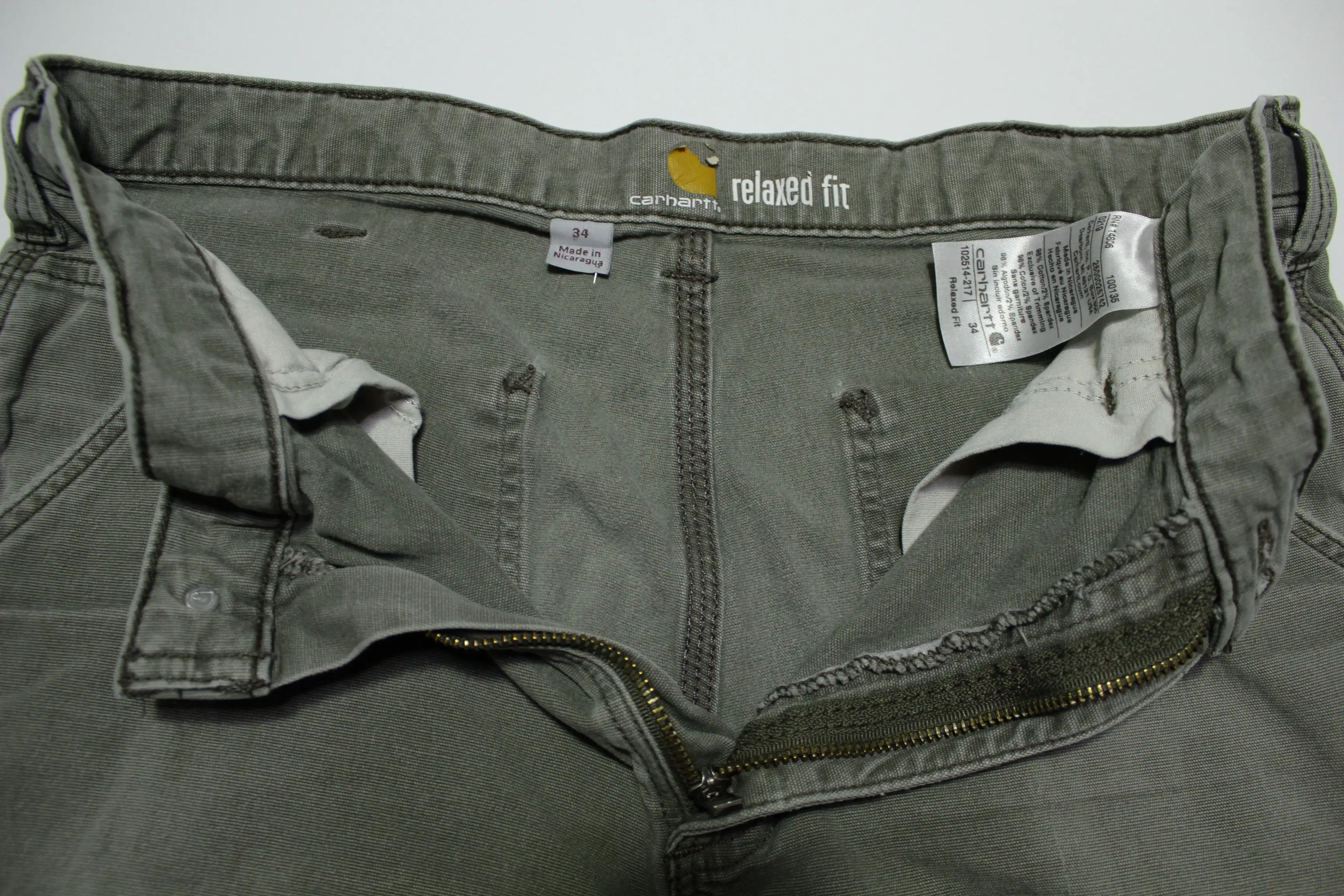 Carhartt 102514-217 Construction Utility Pocket Distressed Relaxed Fit Carpenter Shorts