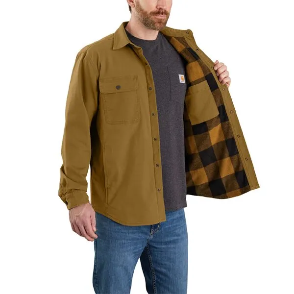 Carhartt Rugged Flex® Relaxed Fit Canvas Fleece-Lined Shirt Jacket