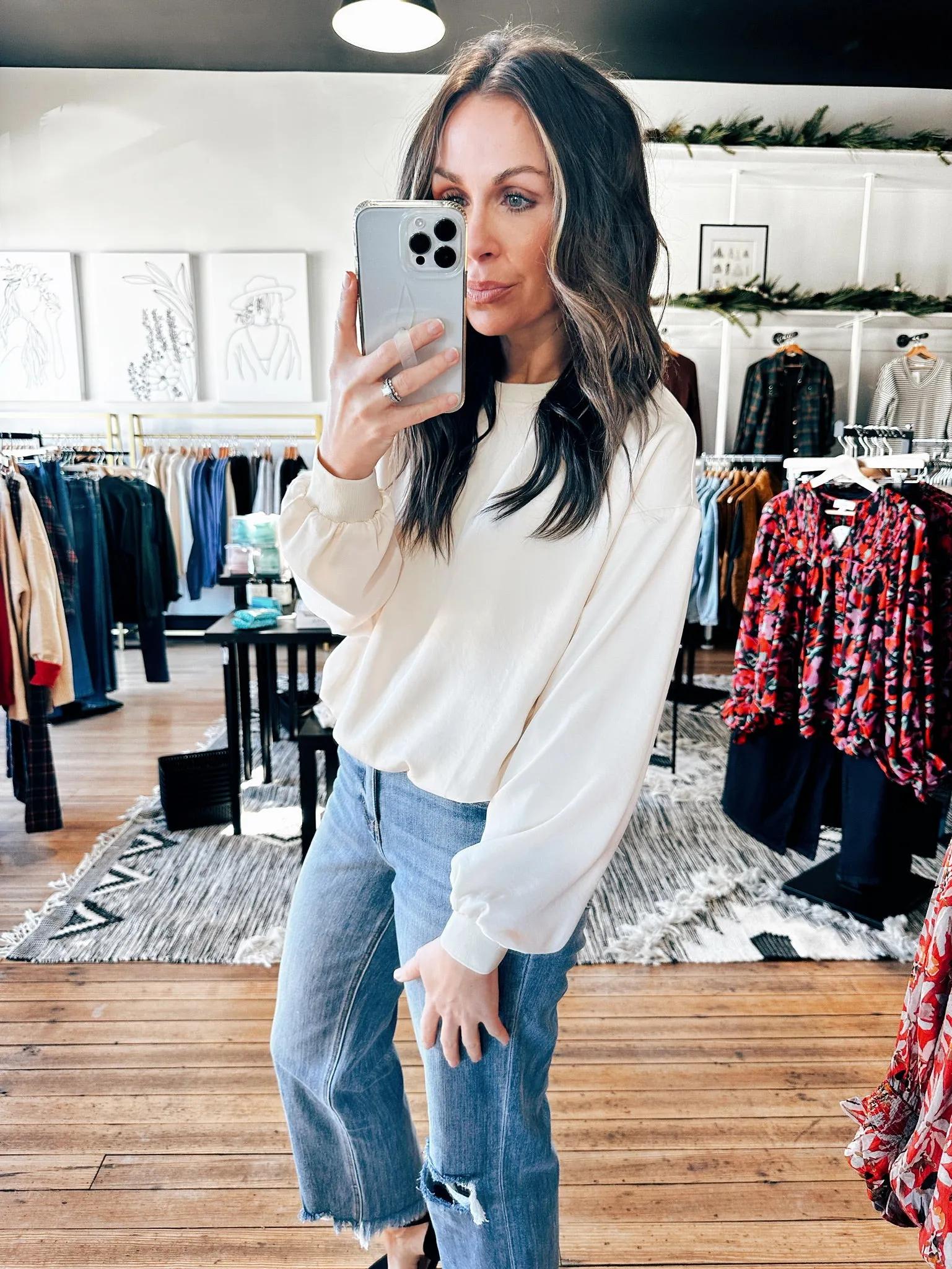 Carly Long Sleeve Bubble Top-2 Colors