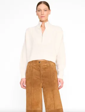 Cashmere Cropped Hampton Sweater - Ivory