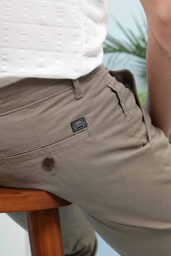 CASUAL PANT CROSS POCKET LIGHT BROWN SLIM FIT