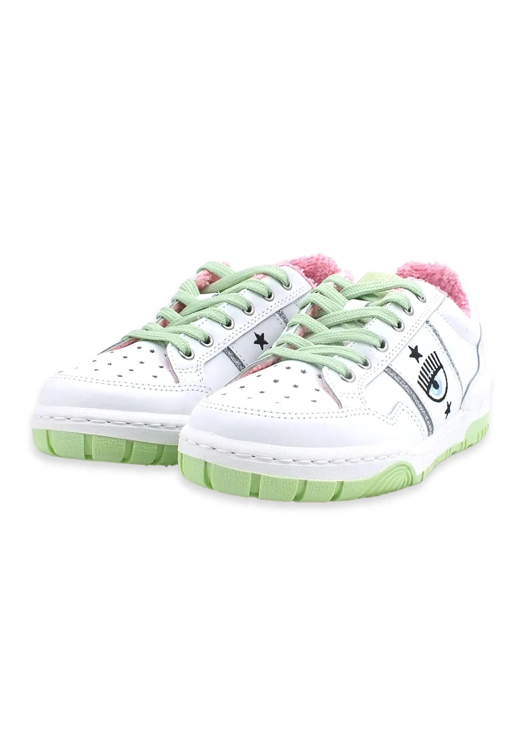 CHIARA FERRAGNI Sneaker Low Donna White Light Green CF3003-159