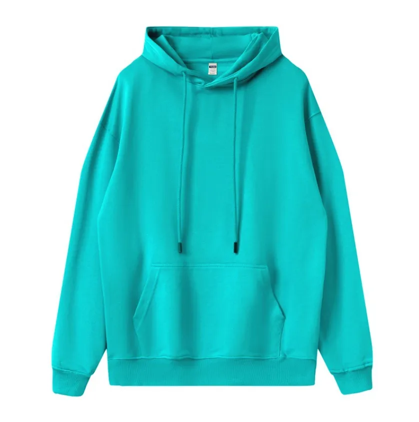 cotton unsex high quality solid color hoodies customized logo 9 colors