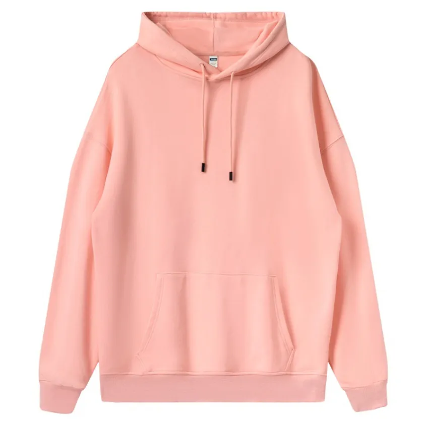 cotton unsex high quality solid color hoodies customized logo 9 colors