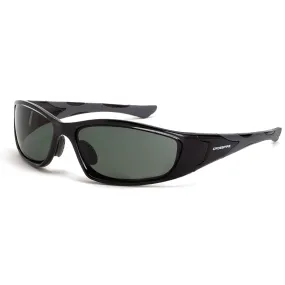 Crossfire MP7 Black Frame Foam Lined Blue-Green Polarized Safety Glasses 24426 - Box of 12