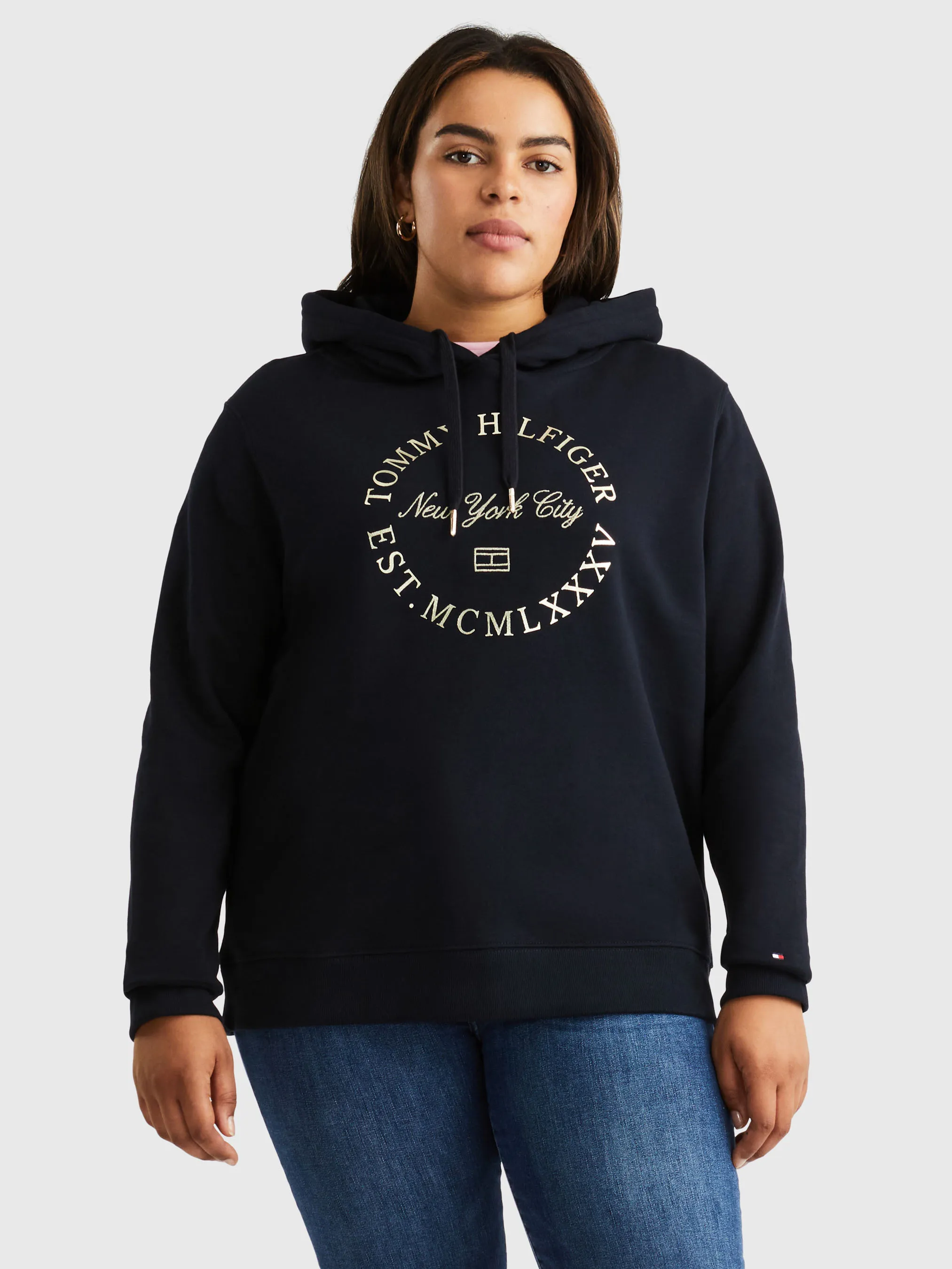 Curve Metallic Logo Organic Cotton Hoodie | Sweatshirts & Hoodies | Tommy Hilfiger