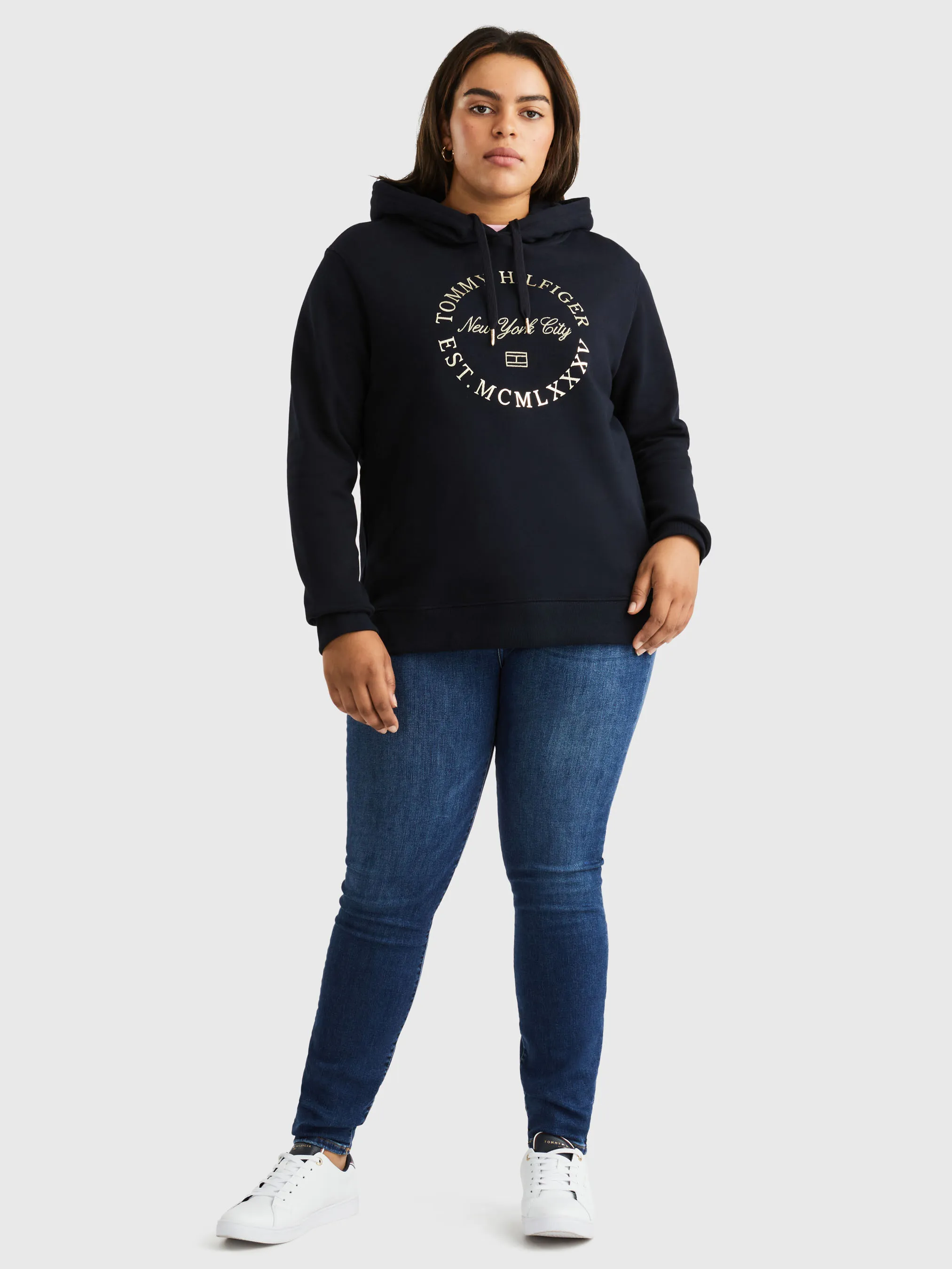 Curve Metallic Logo Organic Cotton Hoodie | Sweatshirts & Hoodies | Tommy Hilfiger